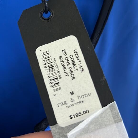 NWT Rag & Bone Zip One Piece Swimsuit Cobalt Blue W294T14JK Medium - Picture 9 of 12